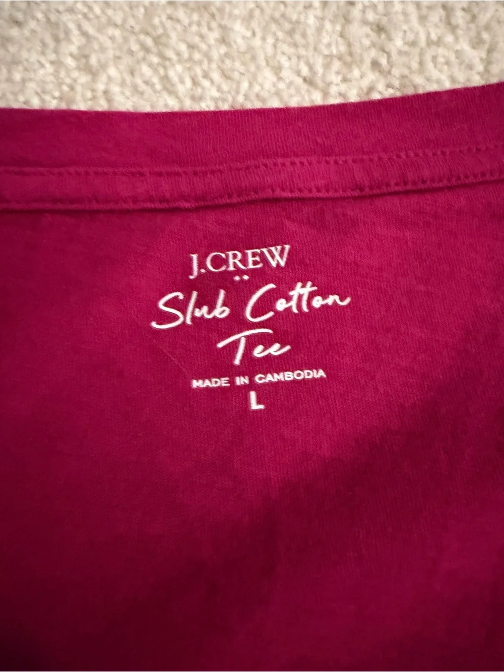J. Crew Long Sleeve Tee in Deep Magenta